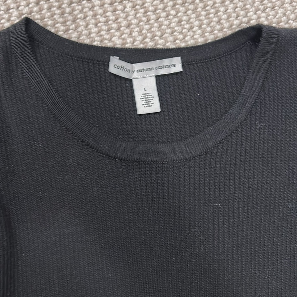 Autumn Cashmere Flutter Ruffle Ribber Top Size L - Picture 2 of 3